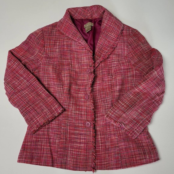 Sigrid Olsen Jackets & Blazers - EUC Sigrid Olsen Silk Pink Tweed Blazer